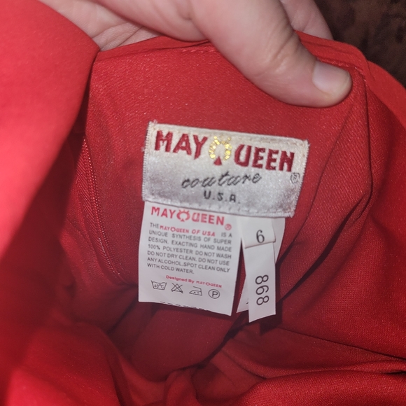 May Queen Red Ruffle One Shoulder Dress - Picture 7 of 8